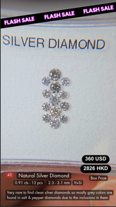 Natural Silver Diamond Deal (0.91 cts)